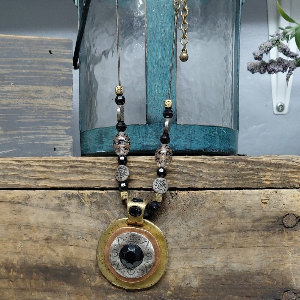 Vintage Signed Chico's Mixed Metal Necklace